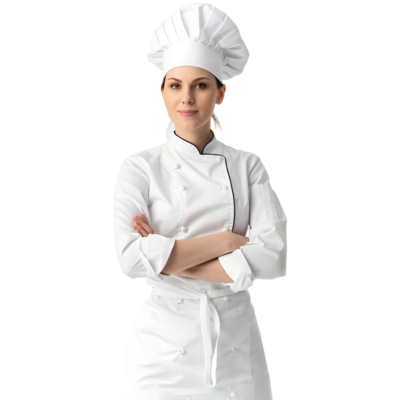 Chef Elena, our master chef with 15 years of experience in sustainable cuisine